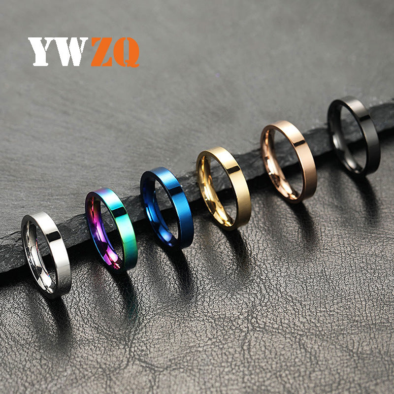 Titanium Steel Design Bright Surface Simple Stainless Rings ...