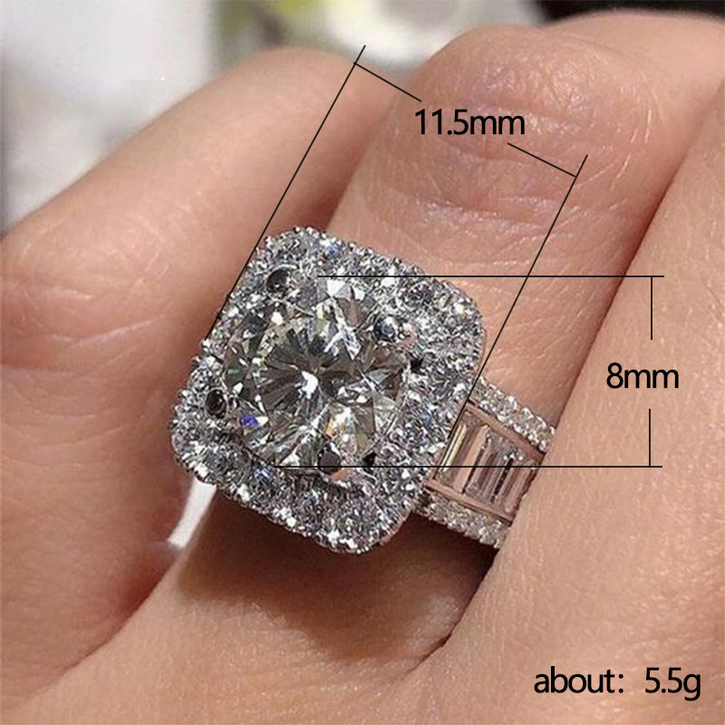 Round Diamond Eight Hearts And Arrows Zircon Rings