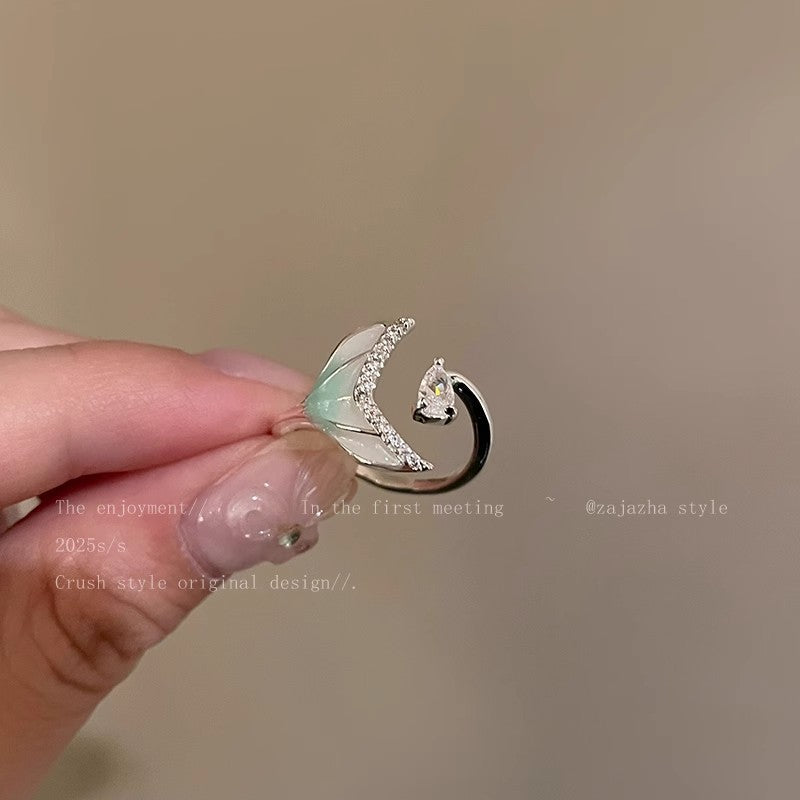 Korean Lace Zircon Flower Light Luxury High Sense Rings