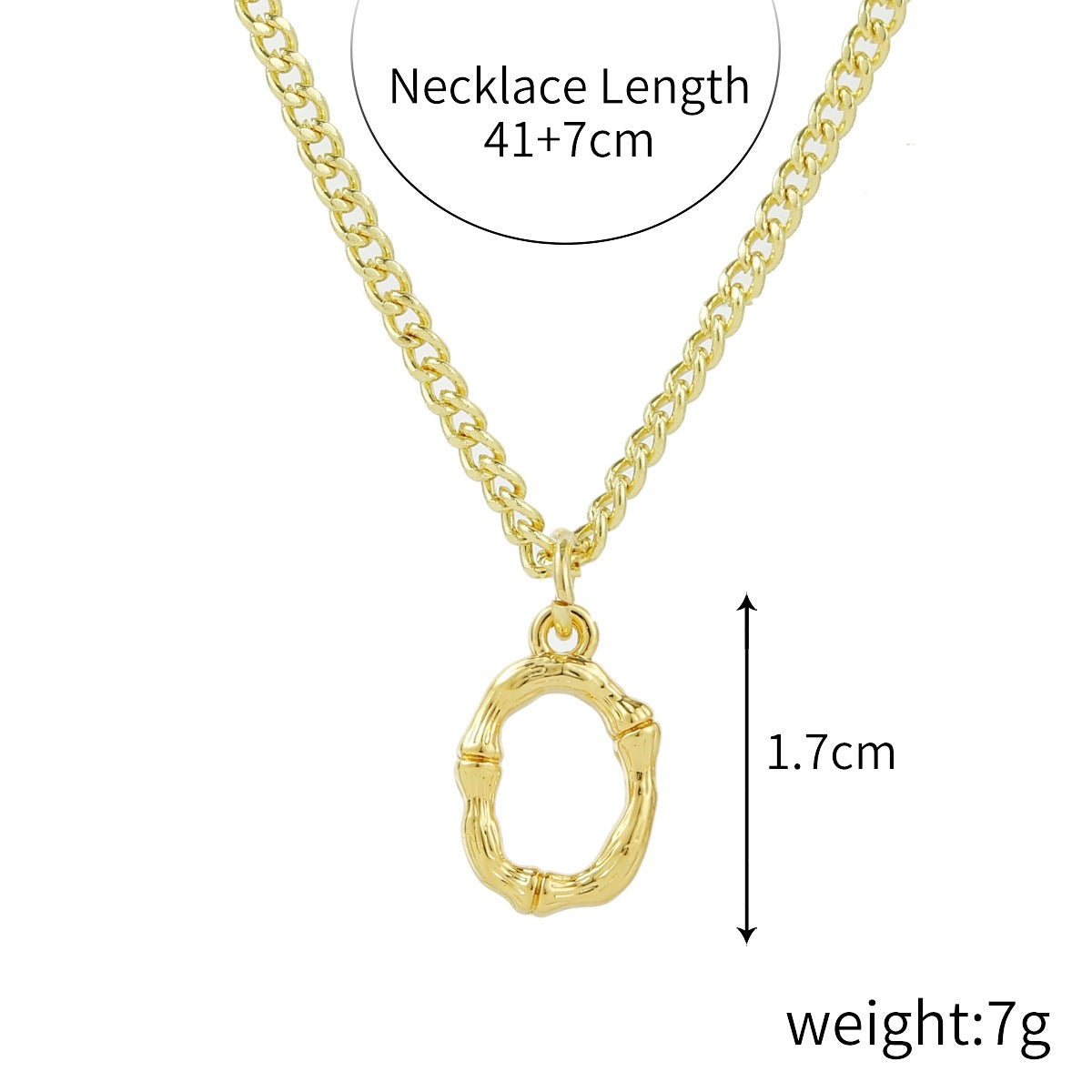 Women's Style Ornament Bamboo Letter Pendant Clavicle Necklaces