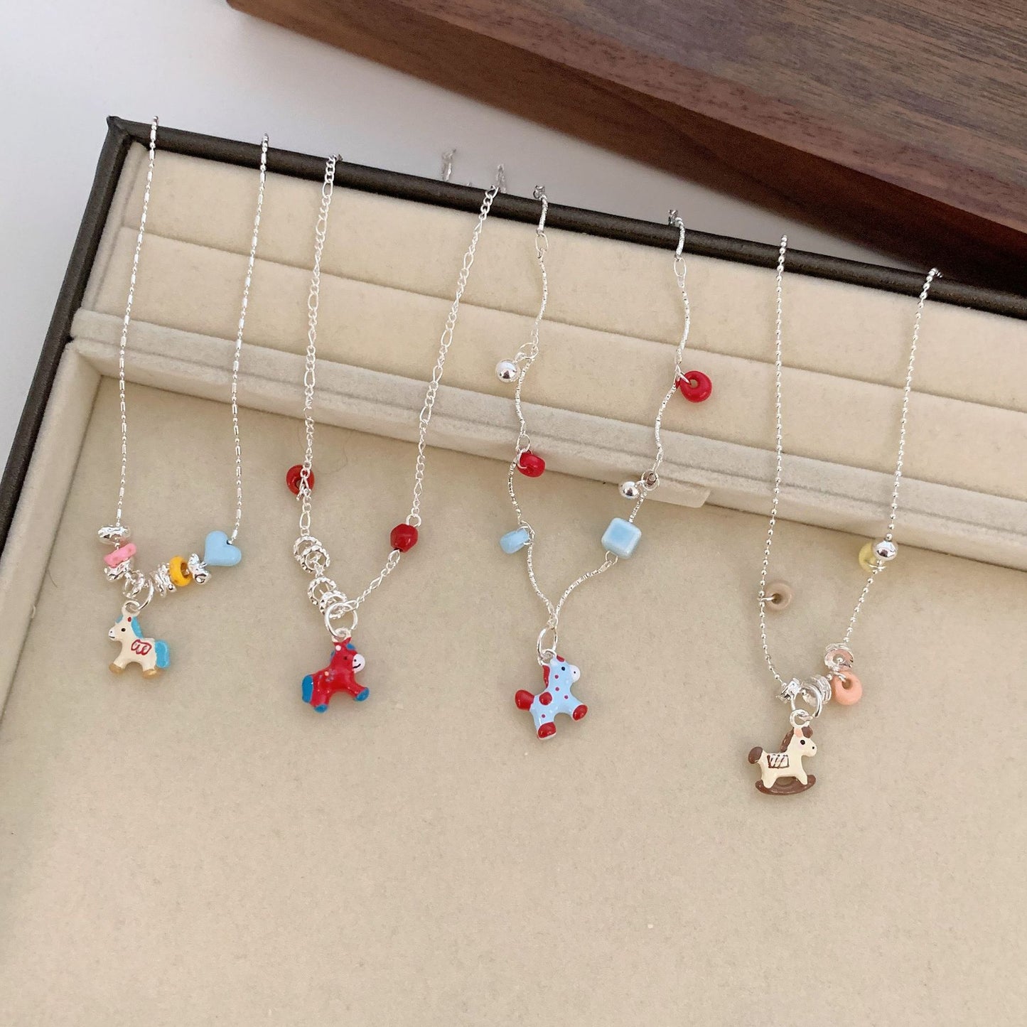 Children's Dopamine Colored Drip Glaze Pony Female Sweet Exquisite Cute Clavicle Necklace