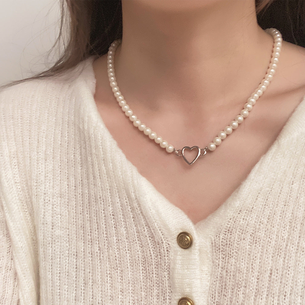 Women's Korean Special Interest Light Luxury Pearl French Vintage Style High-grade Necklace