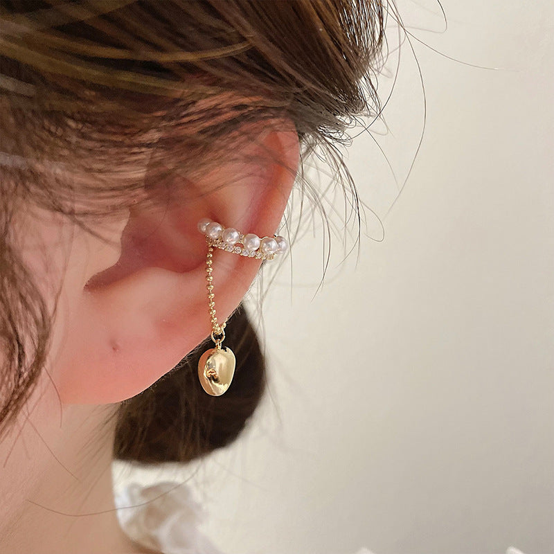 Pearl Love Tassel Art Retro French Fashion Temperament Earrings