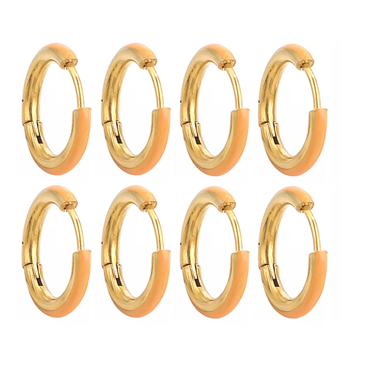 Enamel Color Handmade Oil Dripping Stainless Steel Clip Titanium Classic Ear Buckle
