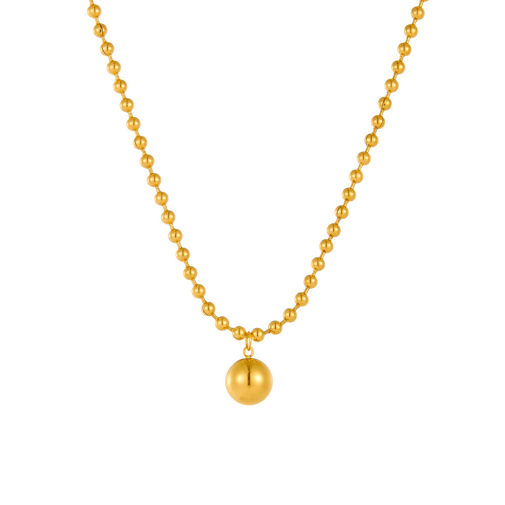 Women's Exaggerated Stainless Steel Bead Chain Round Beads Good Earrings