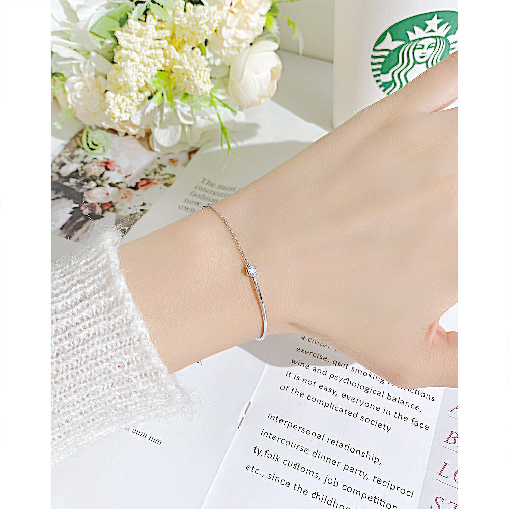 Bracelets en acier titane plaqué or Rose pour femmes, ornement minoritaire Simple