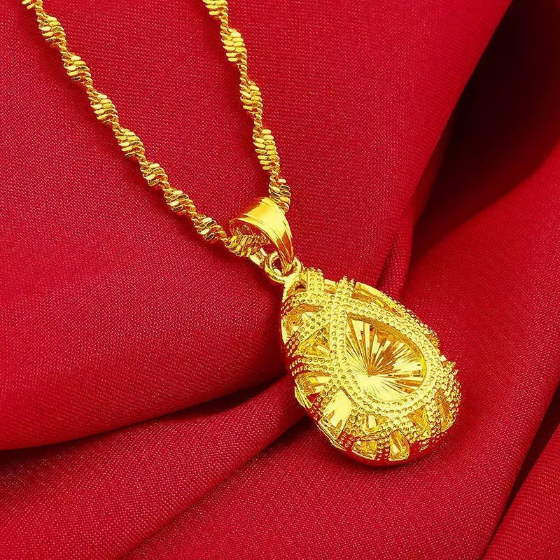 Women's Hollow Drops Elegant Imitation Gold Clavicle Chain Necklace