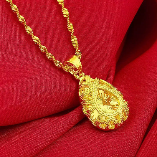 Women's Hollow Drops Elegant Imitation Gold Clavicle Chain Necklace