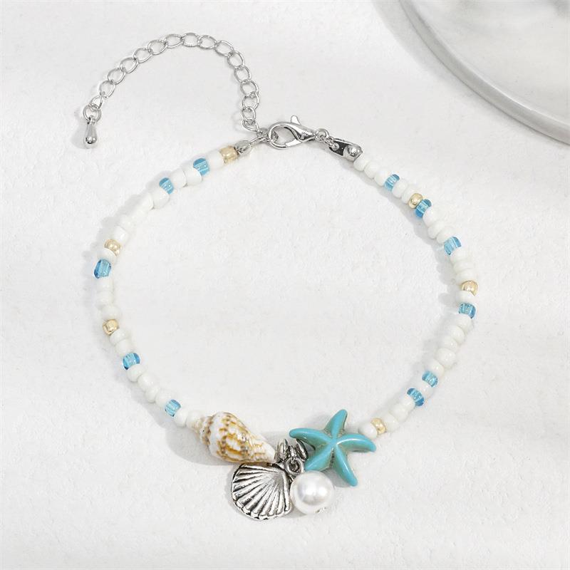 Bohemian Starfish Shell Conch Beads Summer Beach Vacation Bracelet