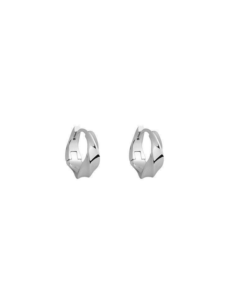 Sterling Sier Mobius Strip Twist Eardrop Earrings