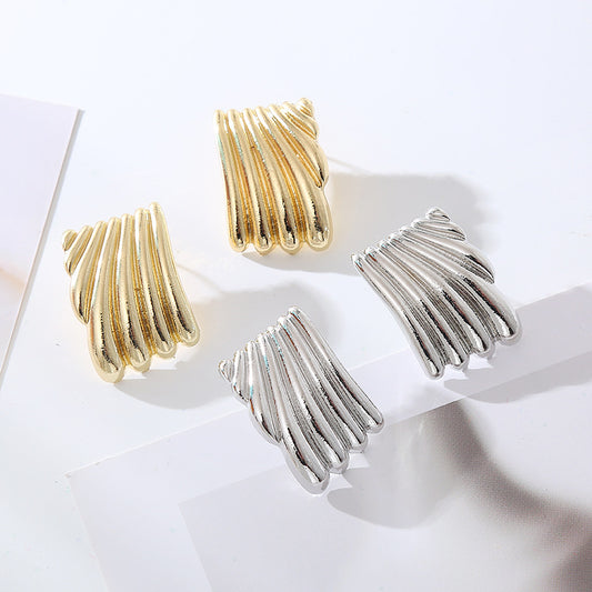 Women's Sier Needle Geometric Square Metal Alloy Earrings