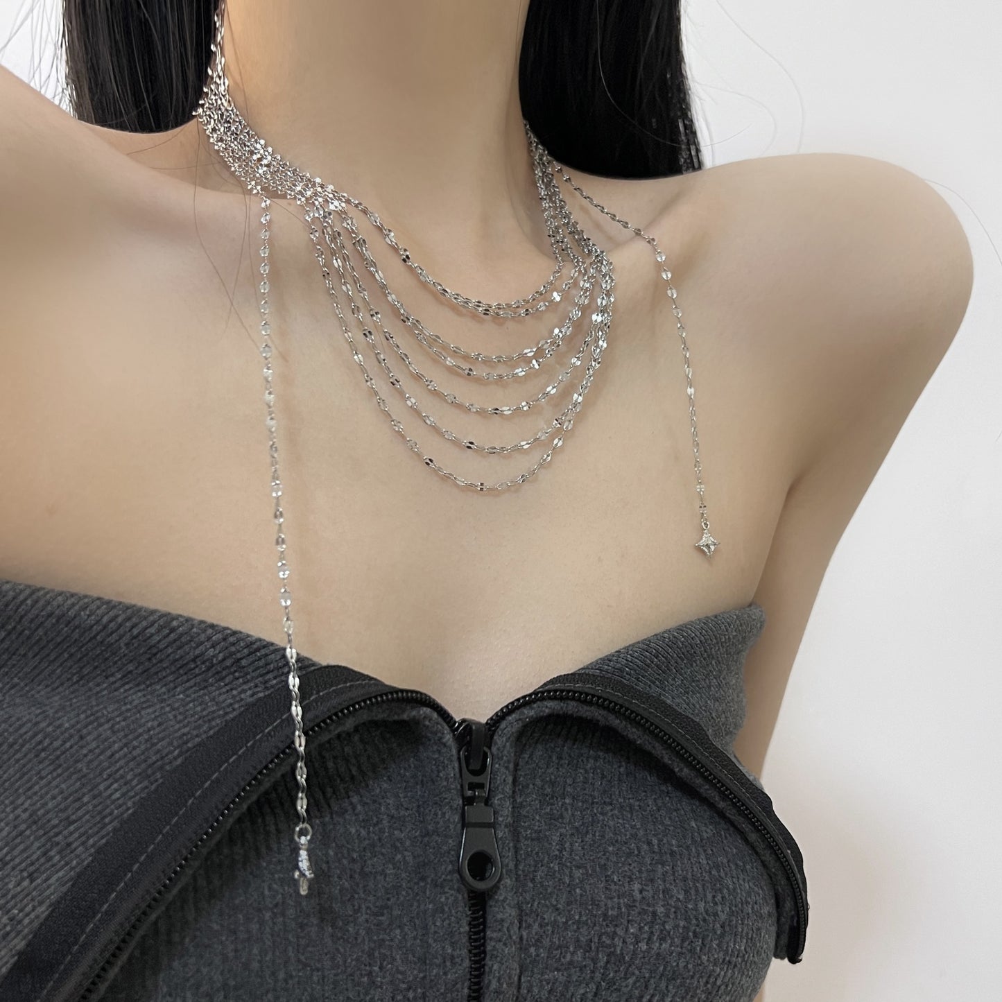 Women's Sparkling Chain High-grade Sweater Niche Design Necklaces