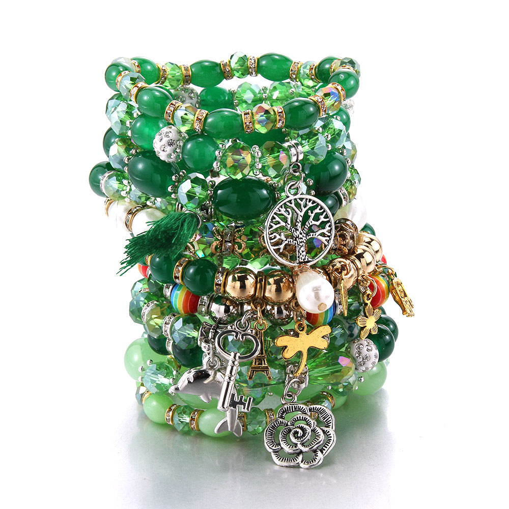 Women's Grid Popular Adjustable Crystal Love Butterfly Bracelets