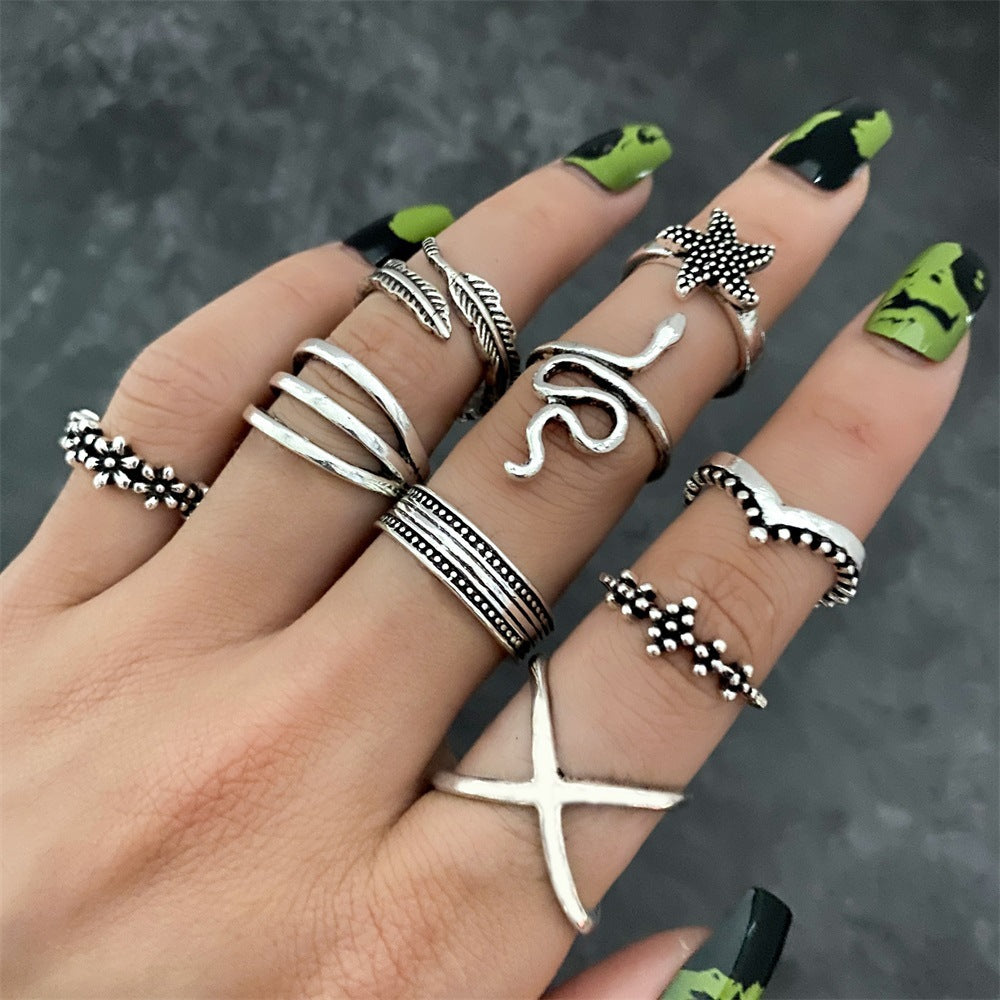 Clearance Vintage Creative Heart Hollow Butterfly Rings