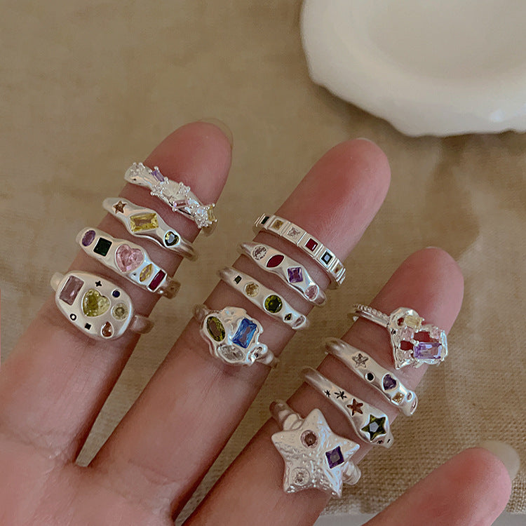 Retro Personality All Match Temperament Irregular Rings