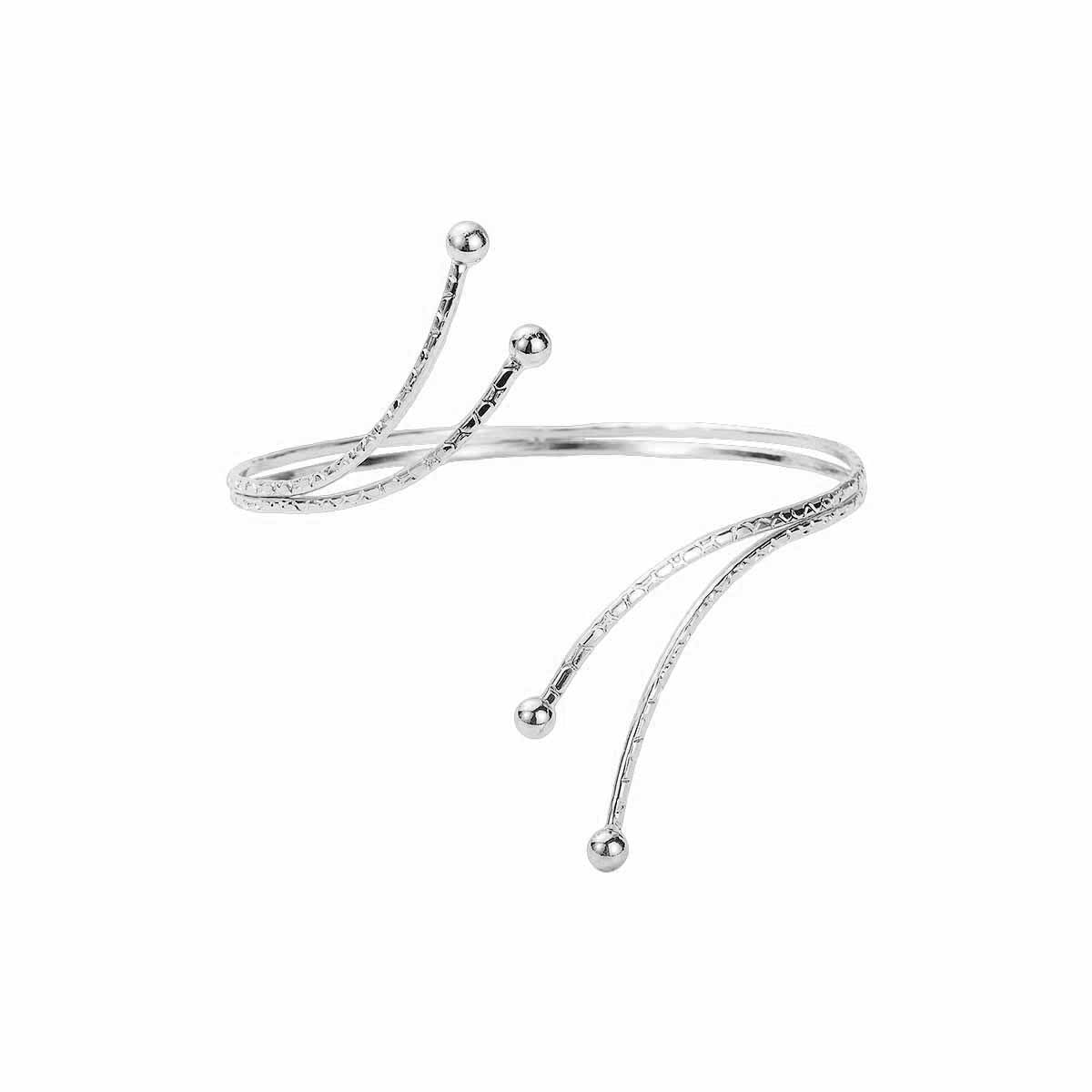 Water Drop Leaves Open Armband Exaggerated Personalized Line Metal Bracelet
