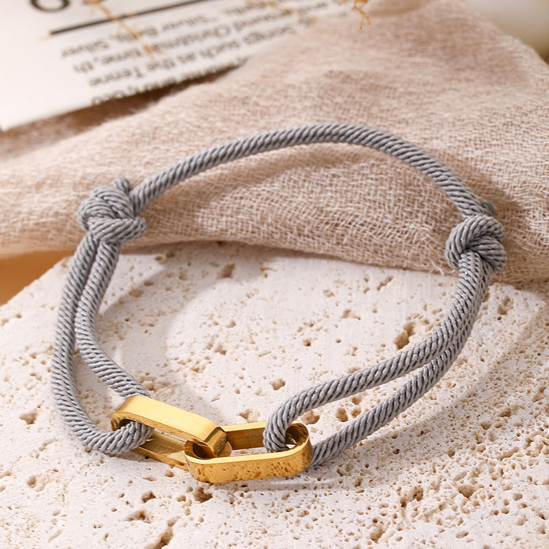 Vachette Clasp Adjustable Stainless Carrying Strap Bracelets