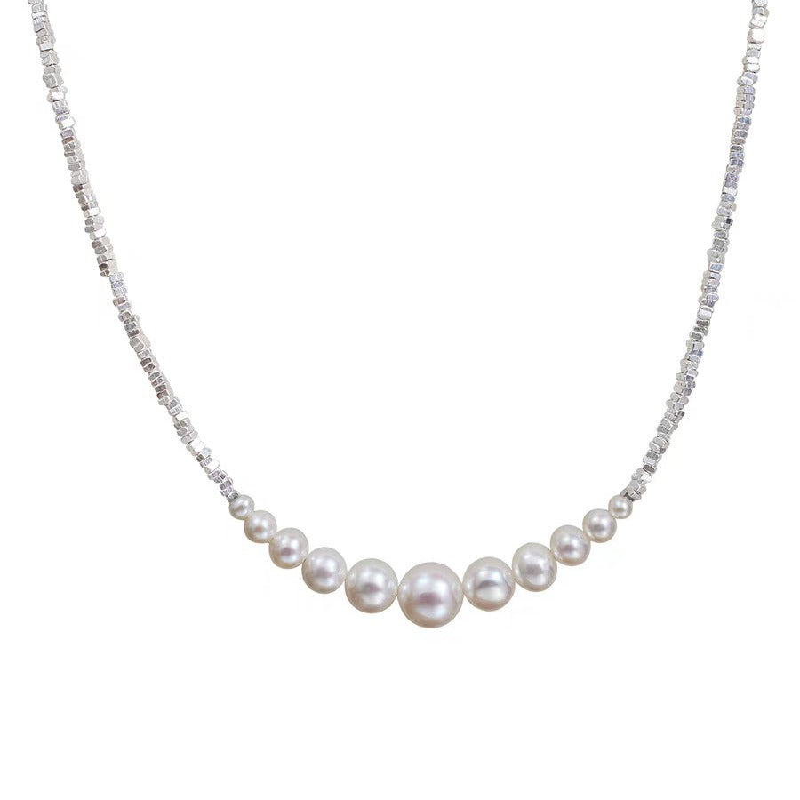 Gradient Smile Pearl Female Design Light Luxury High-grade Clavicle Chain Necklace