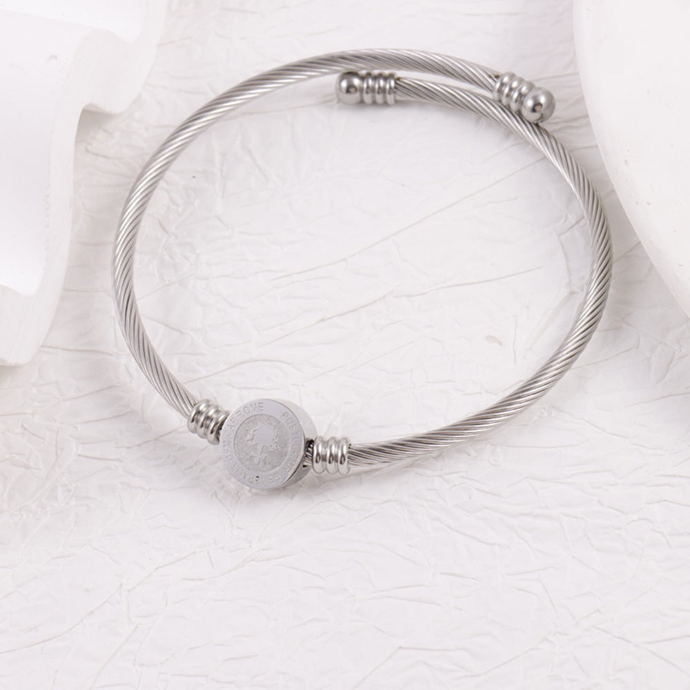 Trendy Stainless Steel Adjustable Opening Priest Religious Bracelets