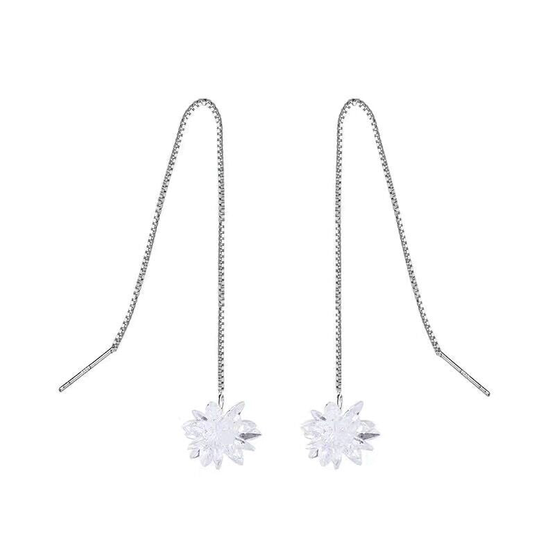 Boucles d'oreilles simples et élégantes pour femmes, fleurs en cristal de haute qualité