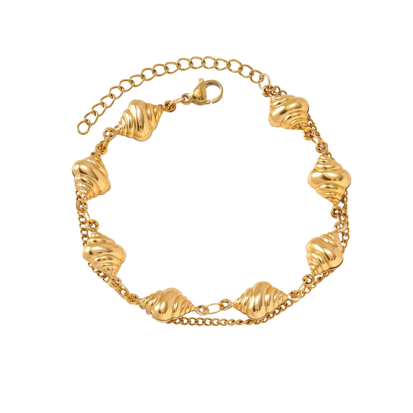 Women's French Minority Simple Stainless Steel Double Layered Gold Titanium Bracelet