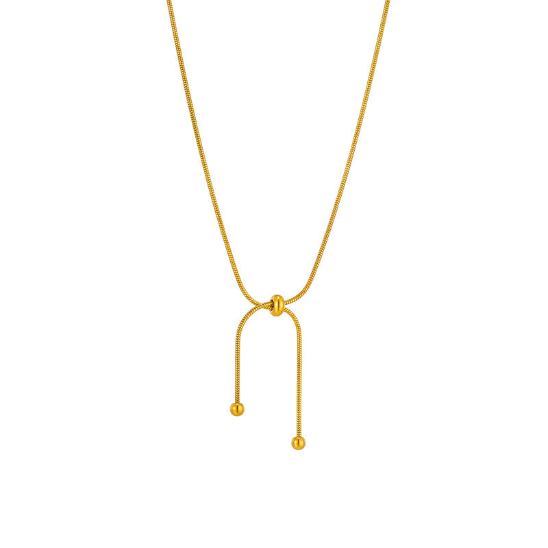 Fashion Vintage Metal Hip Hop Punk Gold-plated Titanium Steel Necklaces