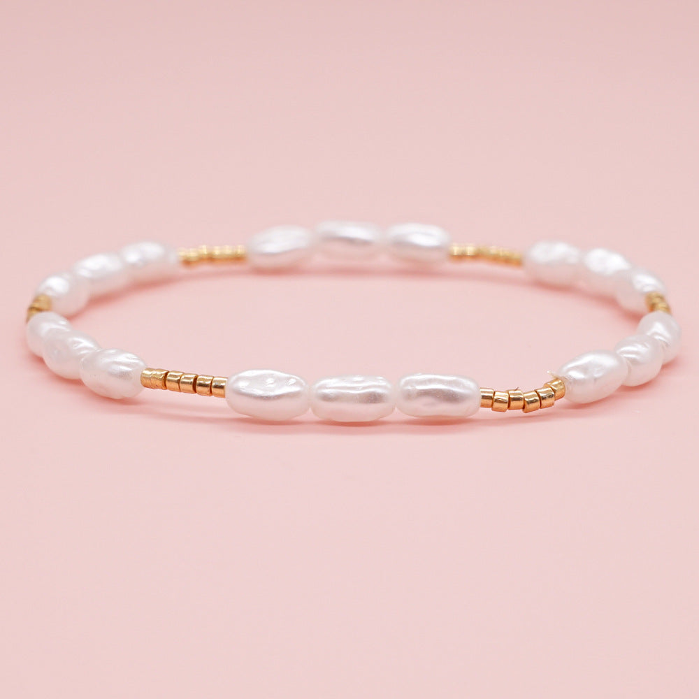 Style String Beads Soft Pottery White Gravel Armbänder