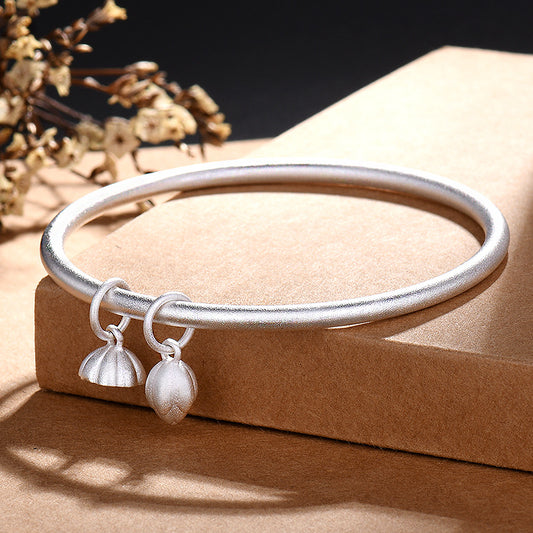 Women's Exquisite Simple Heritage Frosted Light Three-life Lotus Bracelets