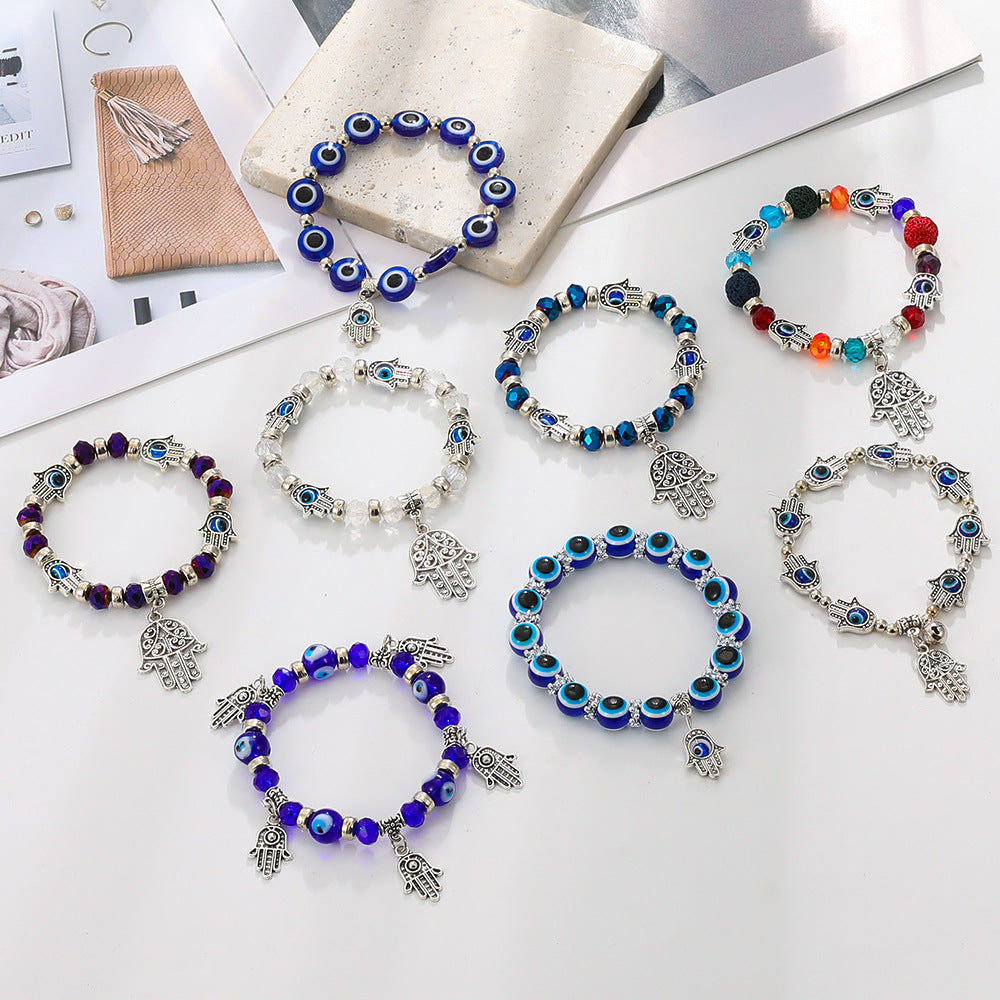 Blue Devil's Eye Resin Ball Fatima Bracelets