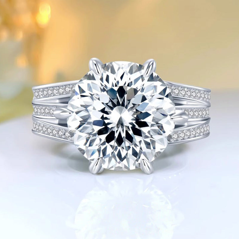 Karat Imitation Moissanite Big Diamond Eight Rings