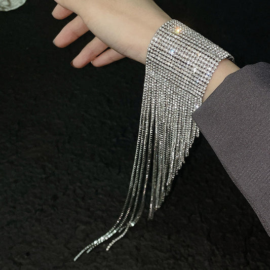 Women's Super Flash Wide Edge Tassel Full Bracelets