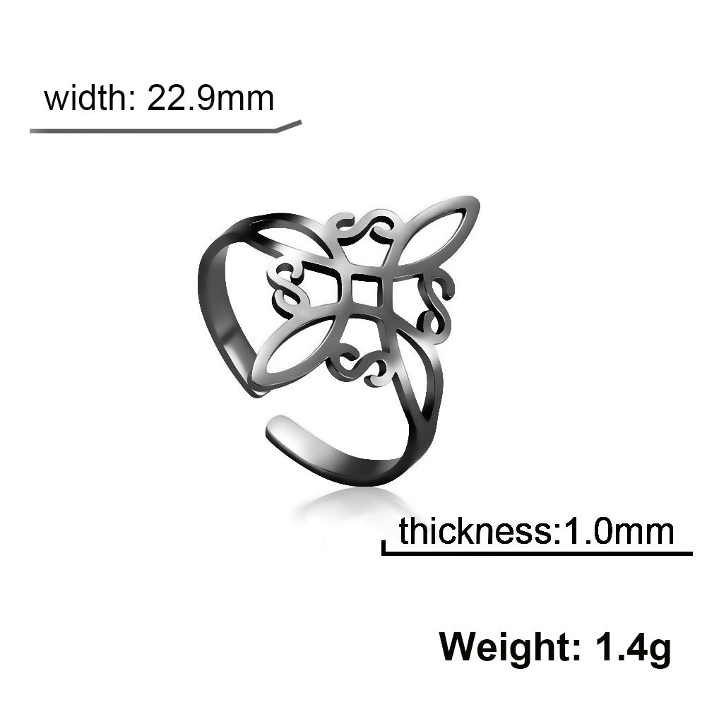 Witch Knot S-shaped Cut Stainless Steel Jewelry Set