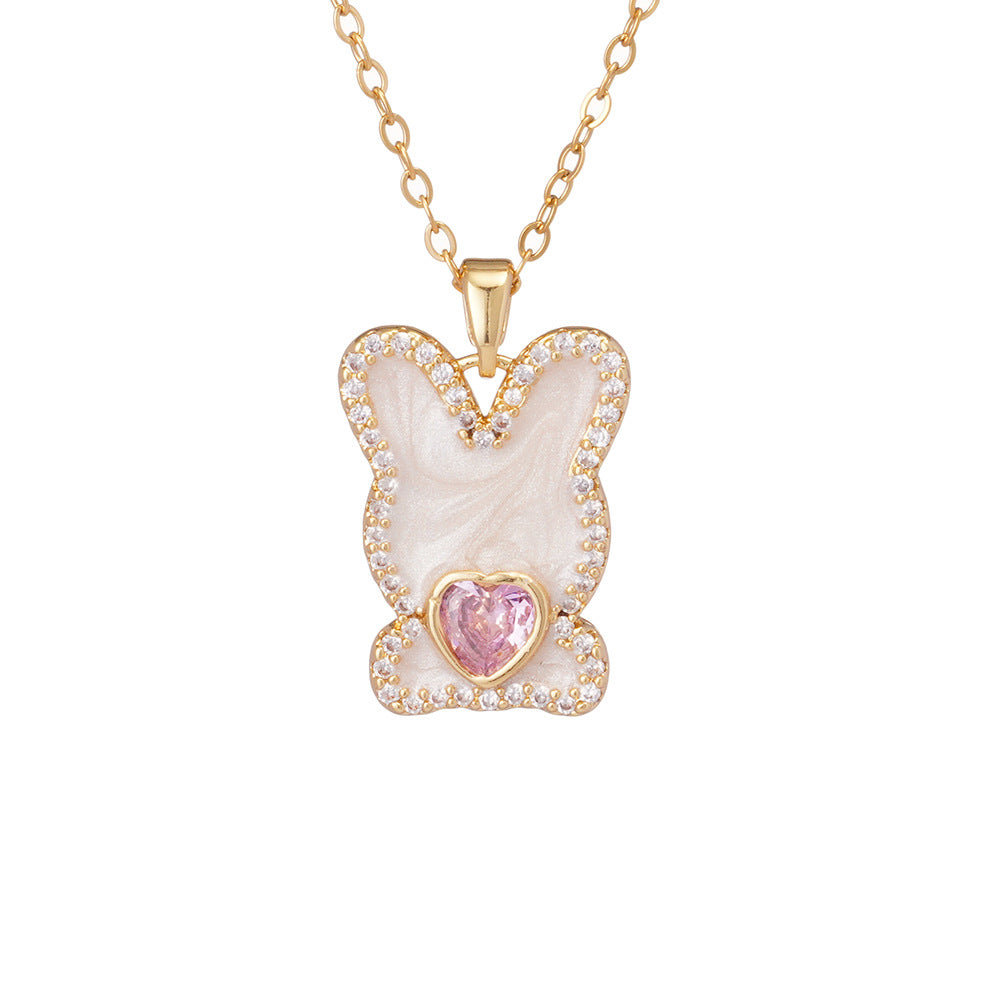 Dripping Oil Cute Cat Female Design Exquisite Fashion Personality Stainless Necklace