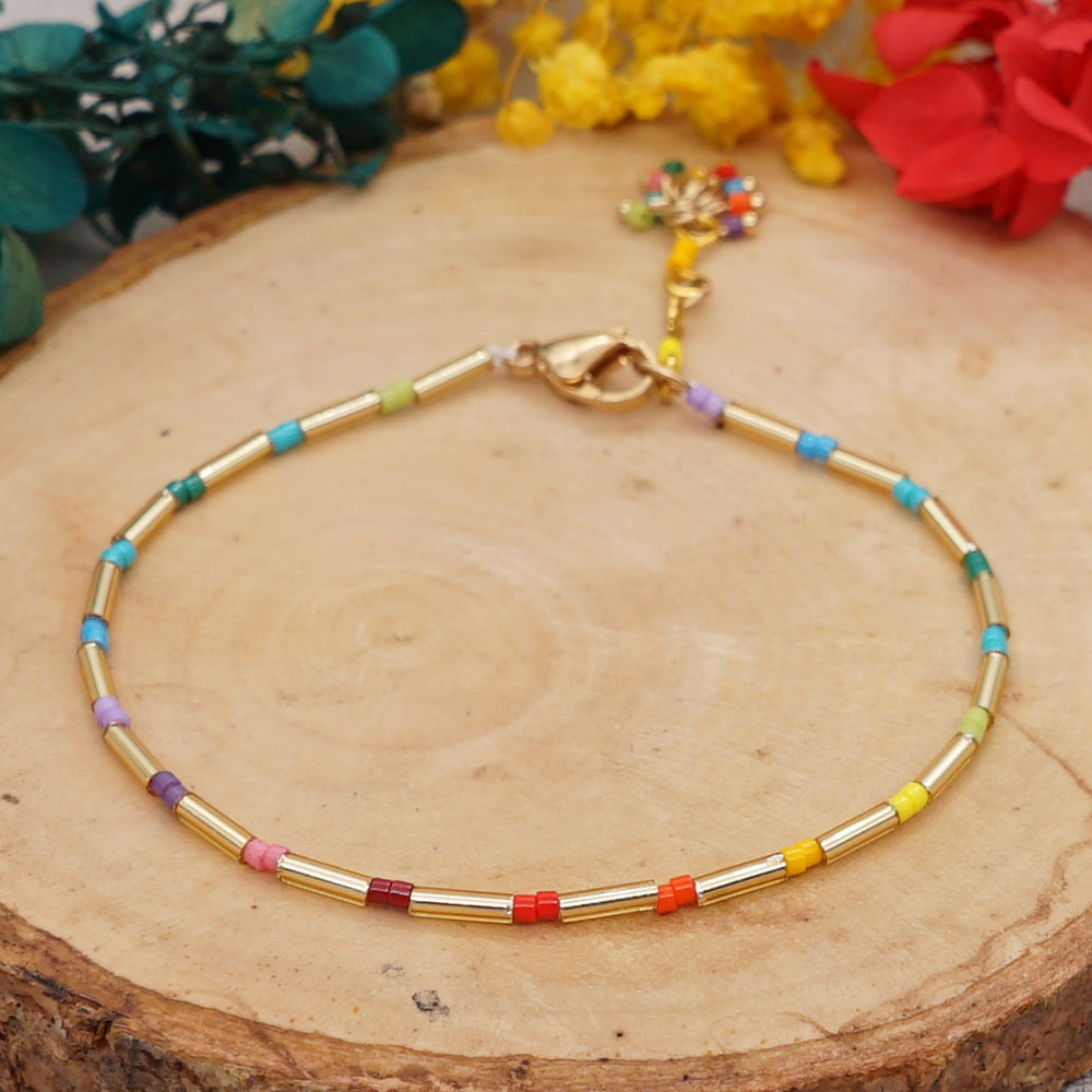 Women's Direct Sale Fashion Bead Handmade Colorful Beaded Lucky Bracelets