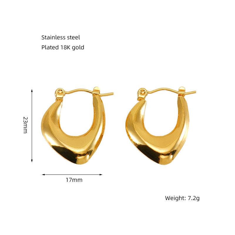 High-grade Stainless Steel Gold-plated Retro Design Earrings