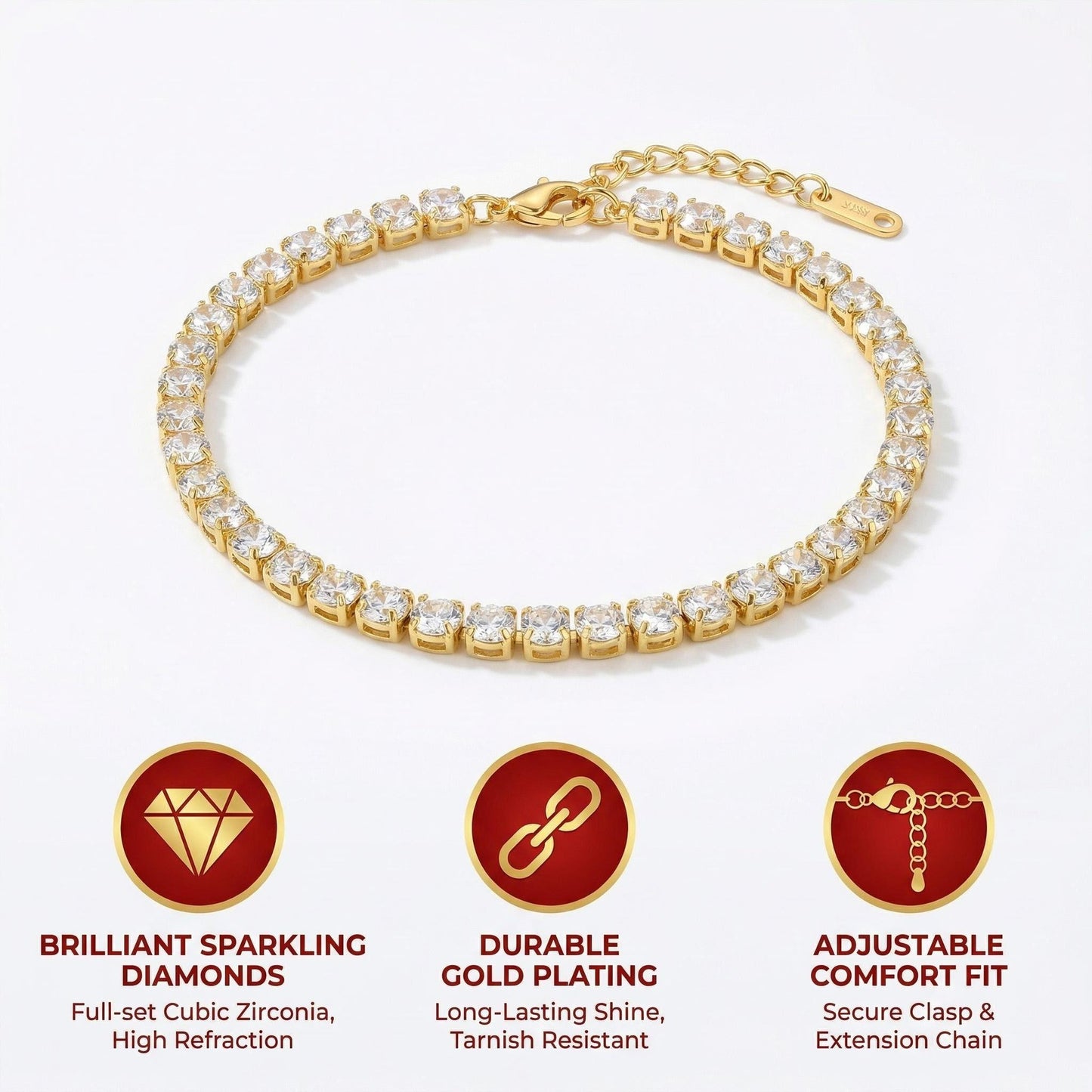 Tennis Zircon Fashion High-grade Full Diamond Bracelet