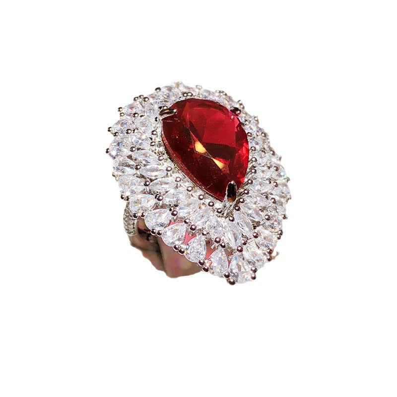 Elegant And Pigeon Blood Red Designer Model Diamond Rings