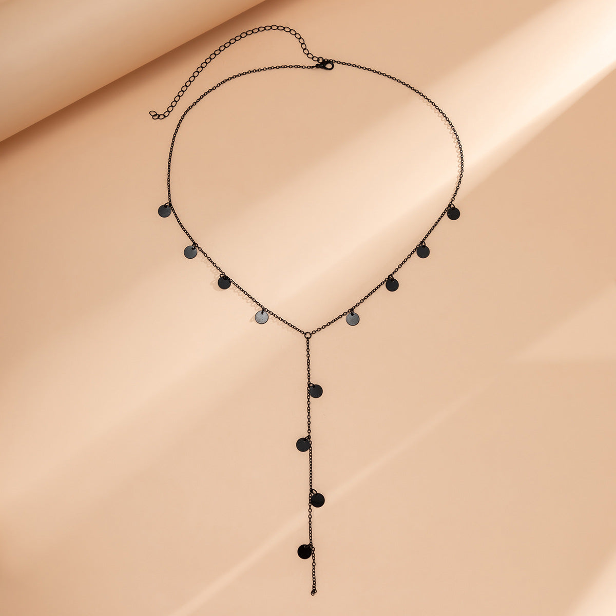 Simple Black Chain Twin Love Heart Necklaces