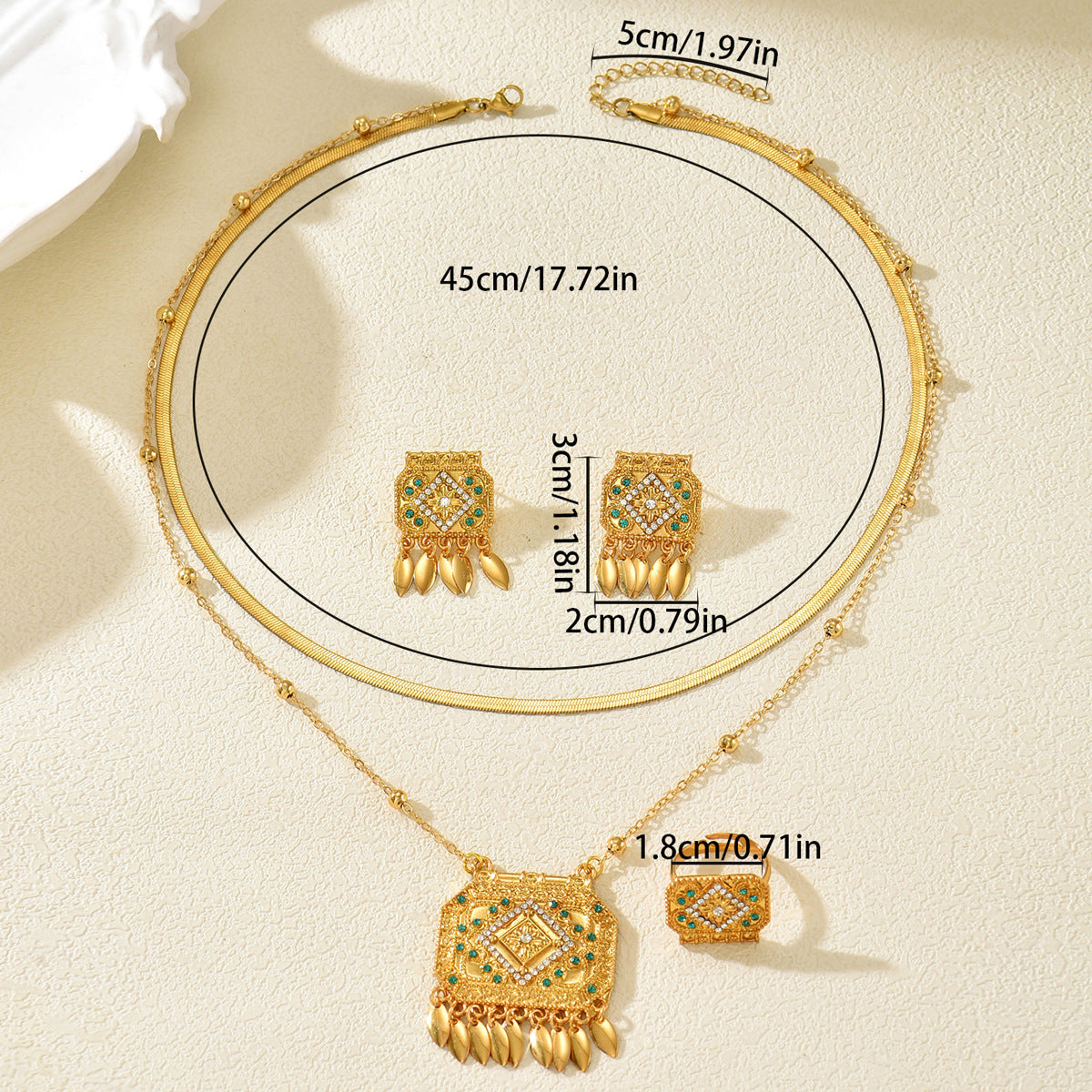 Light Luxury Simple Palace Style Metal Square Earrings