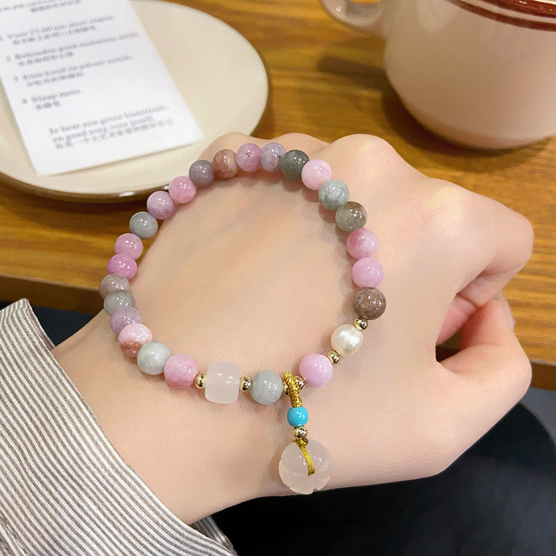 Orchidée Super Fée Douce Fraîche Optimisée Cinabre Jade Bracelets D'Amour