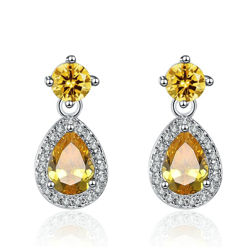 Women's Fashion Personality Water Drop Zircon For Earrings