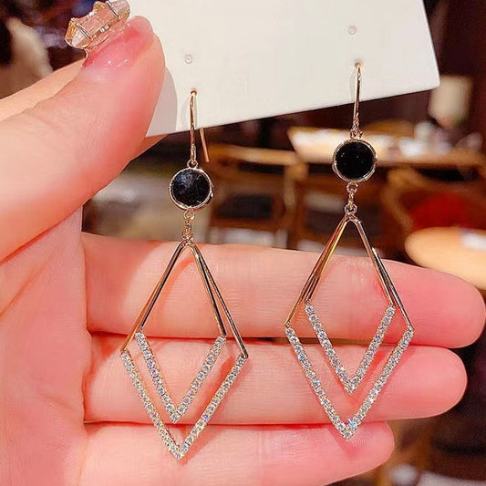 Face Slimming Geometric Diamond Beautiful Ear Rings