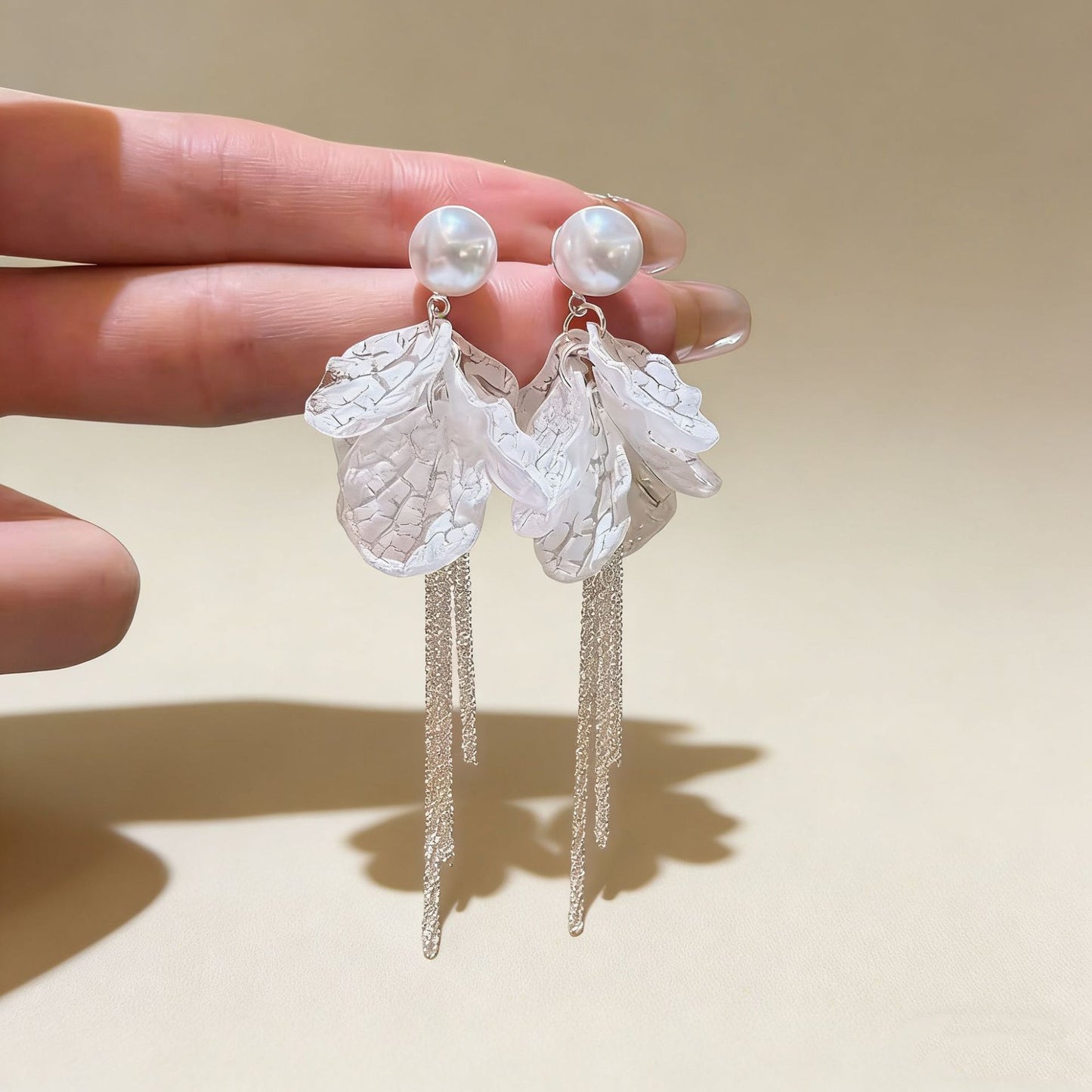 Imitation Shell Flower Elegant Tassel Casual Vacation Style Light Luxury Rings