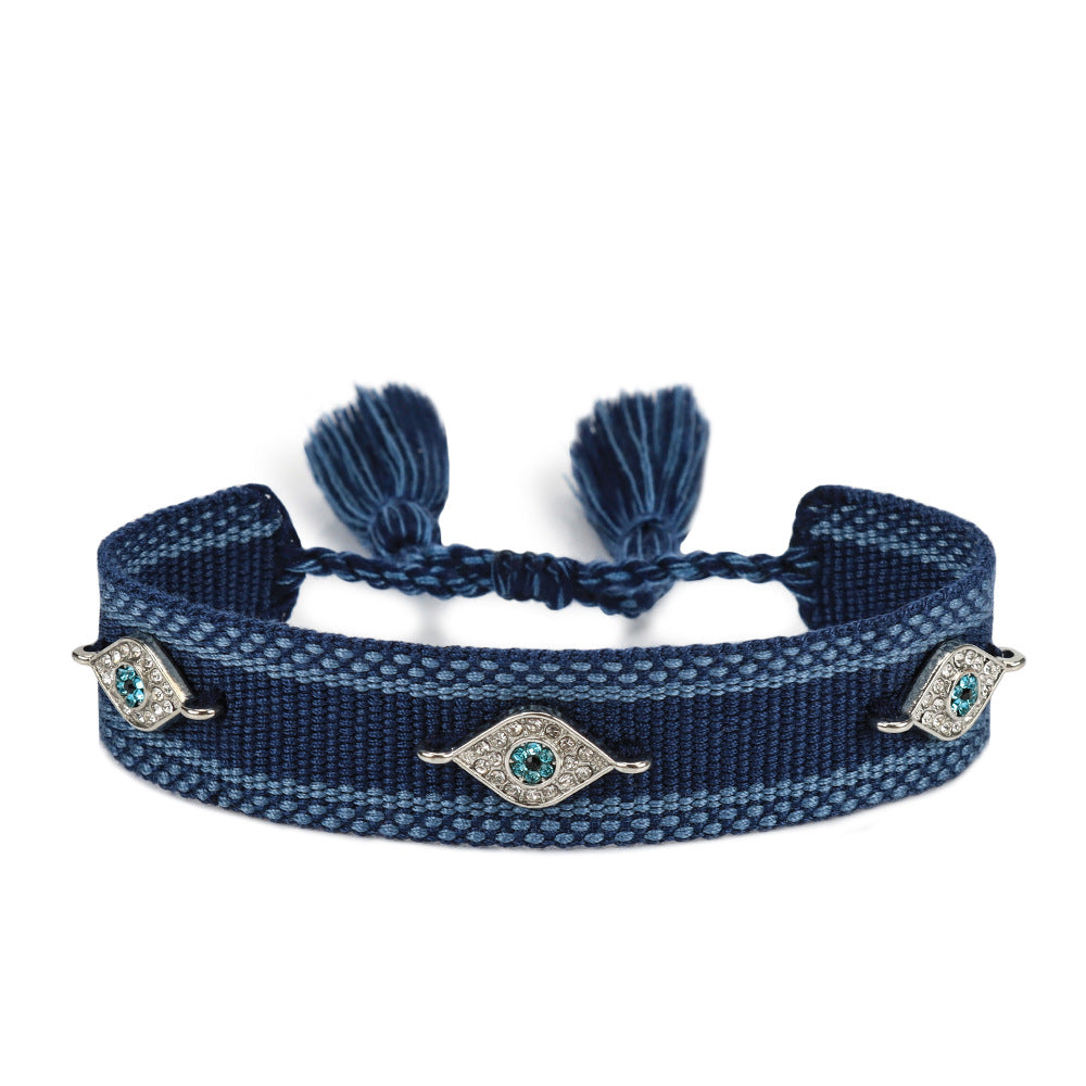 Woven Popular Blue Eyes Lucky Carrying Strap Ethnic Bracelets