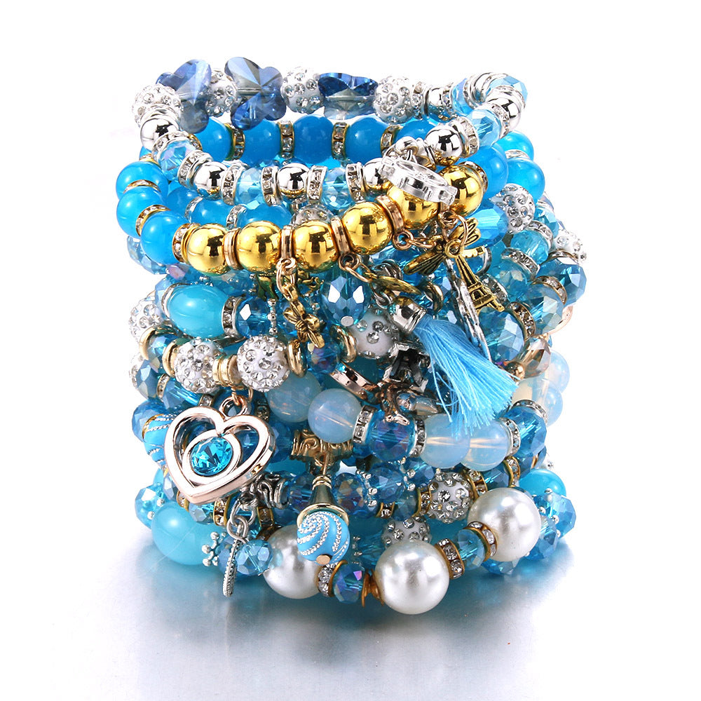 Women's Grid Popular Adjustable Crystal Love Butterfly Bracelets
