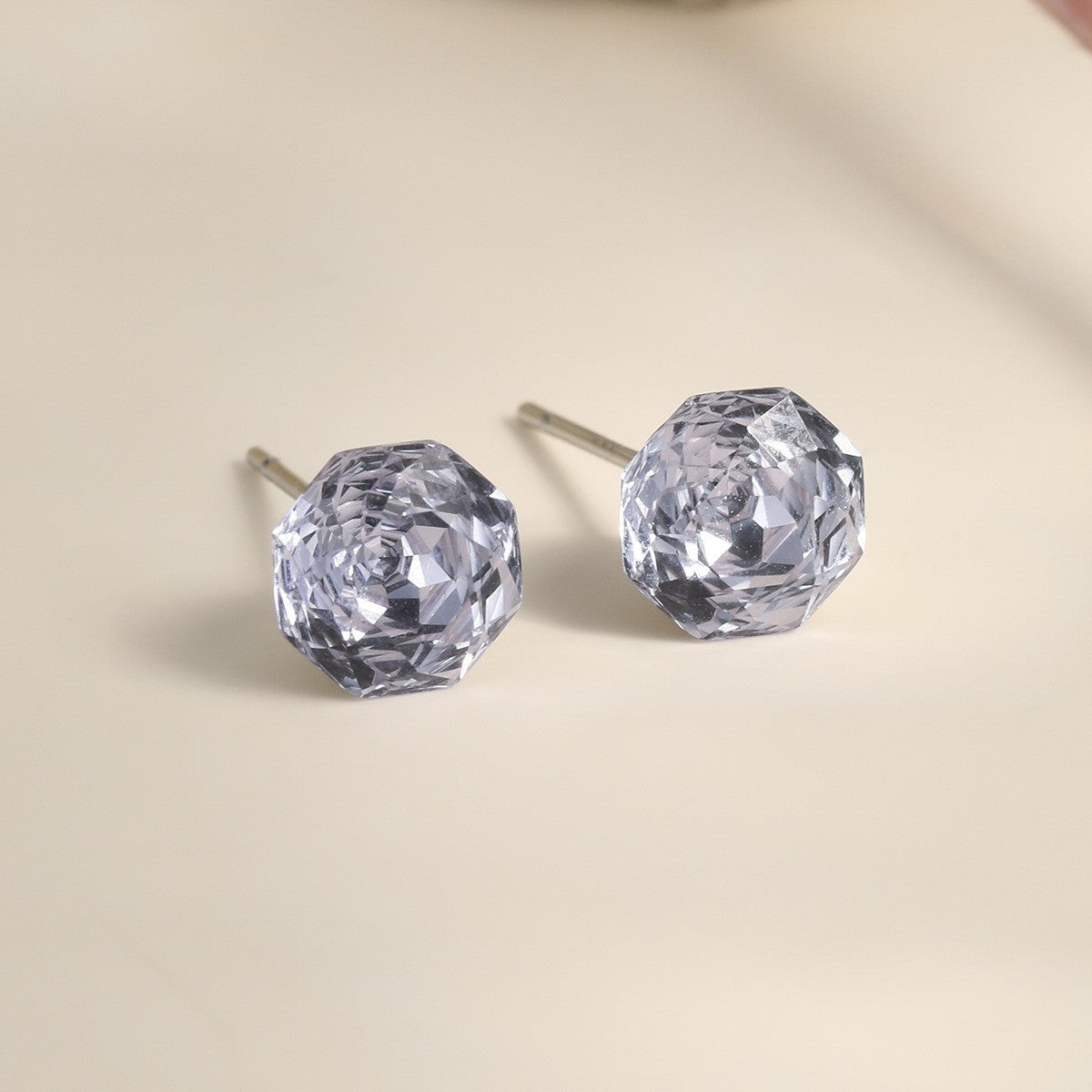 Pearl Colorful Zircon Female Fresh Temperament Stud Earrings