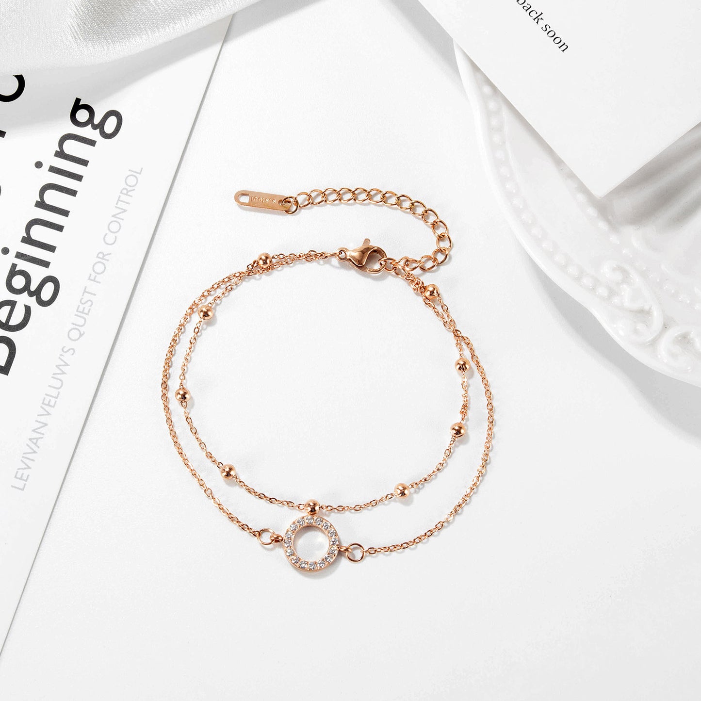 Bracelets de petite amie en diamant et cercle en acier et titane pour femmes