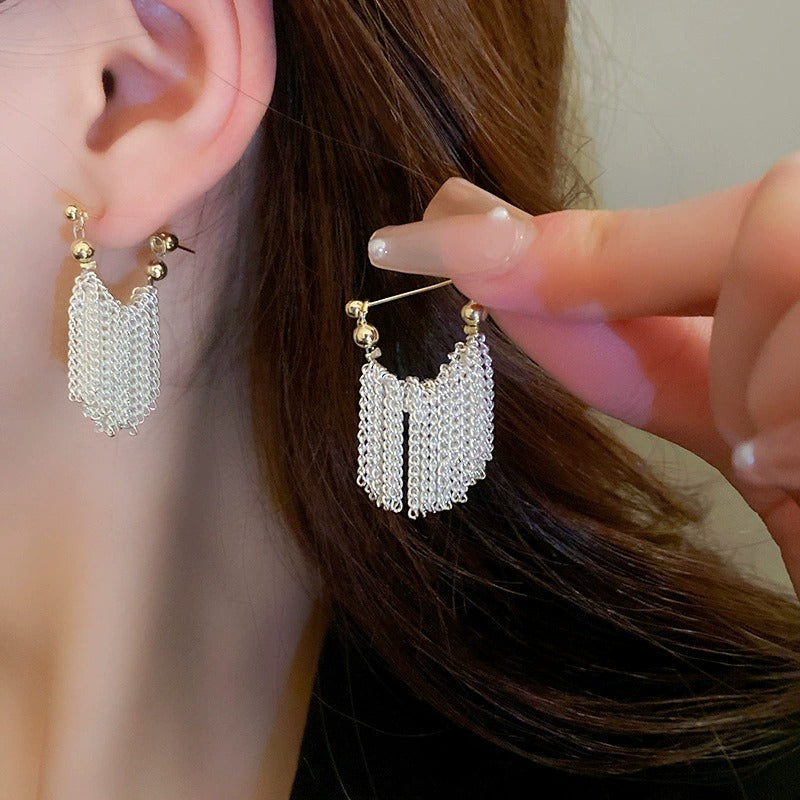 Chain Tassel Niche Waterfall Design High-grade Mild Earrings