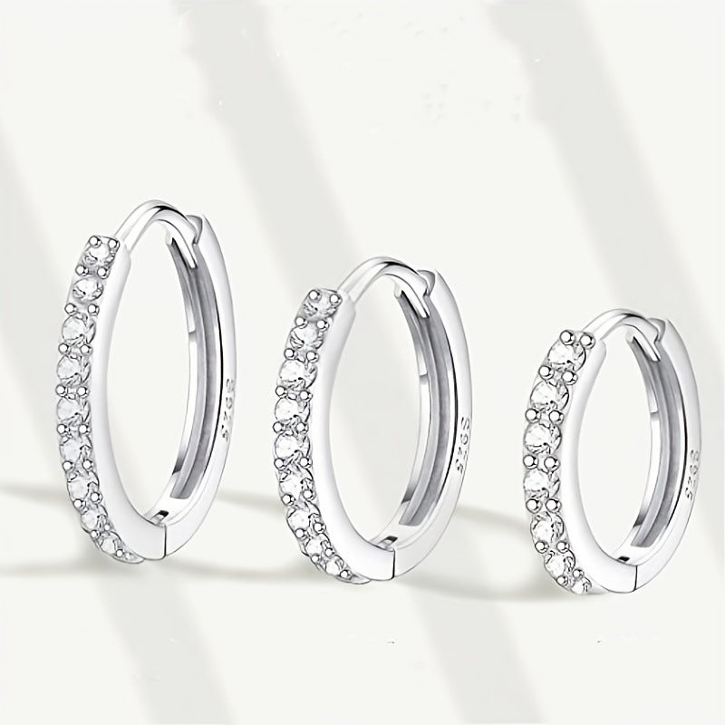 Women's Sier Ear Clip Zircon Pin Gold Rings
