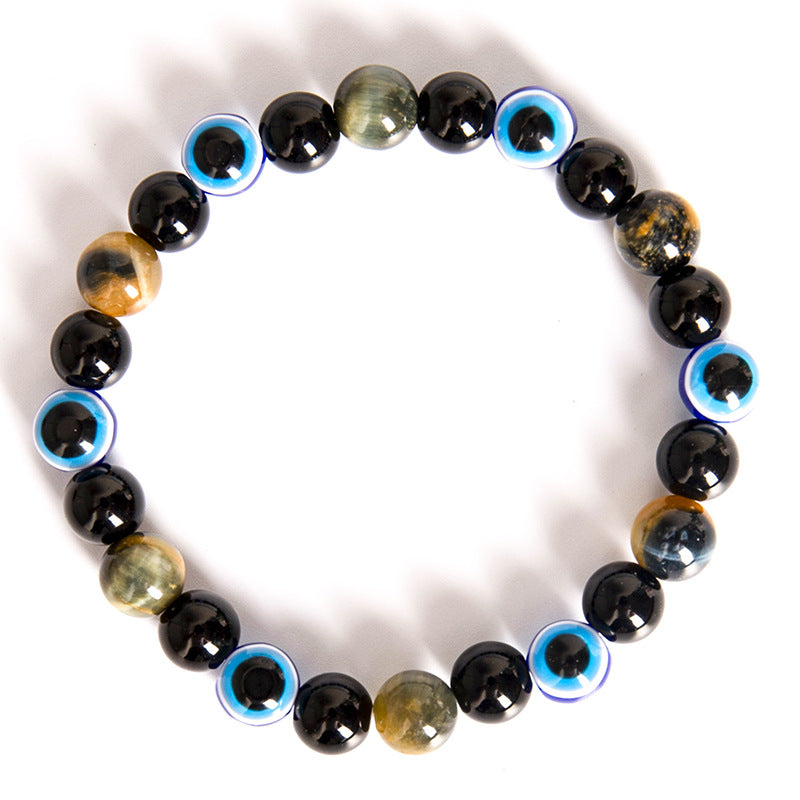 Men's Evil Eye Purple Tiger Green Gold Bracelets